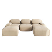 Divano angolare modulare in velluto a coste; senza montaggio; seduta 32D; beige