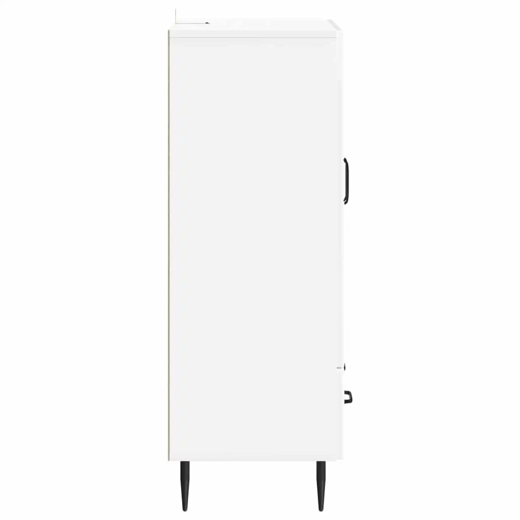 Credenza Bianco Lucido 66 x 34,5 x 95 cm Legno ingegnerizzato