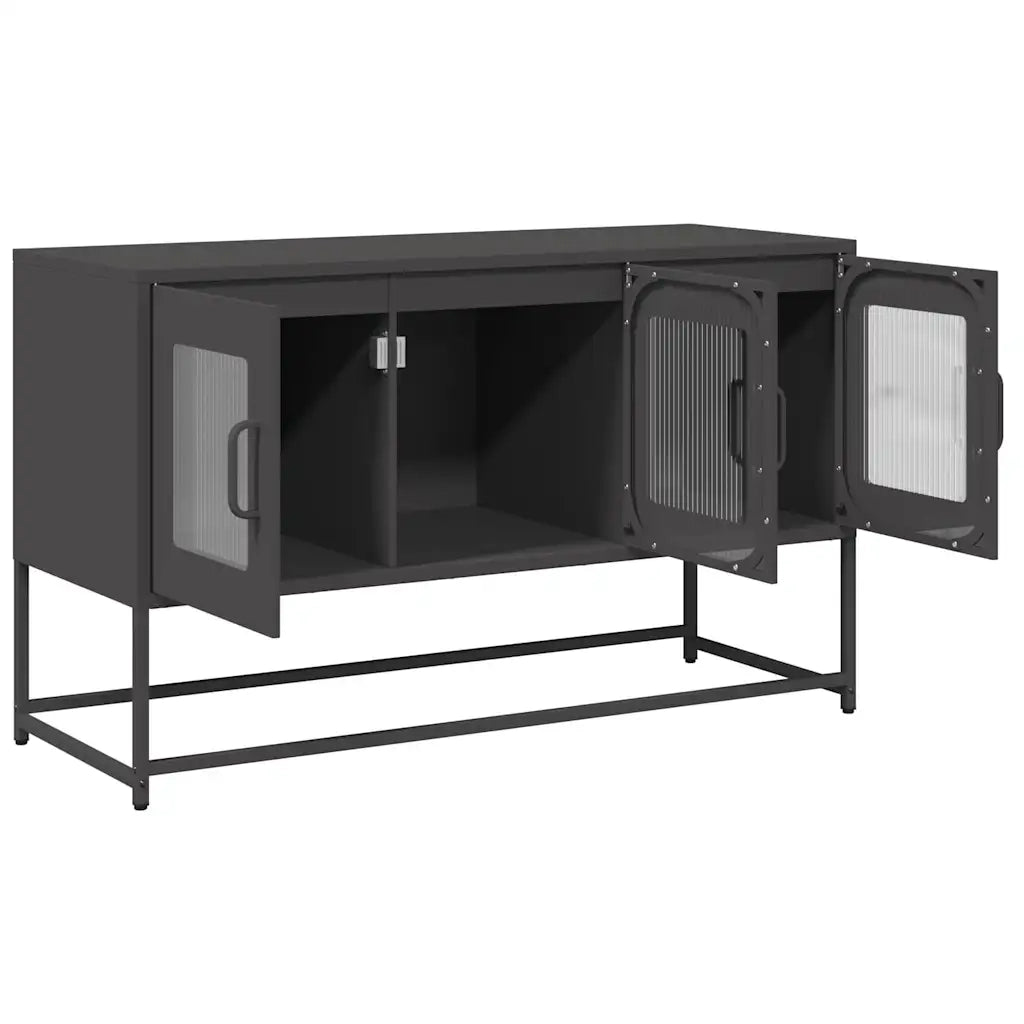 vidaXL Mobile TV Nero 100,5x39x60,5 cm in Acciaio Laminato a Freddo