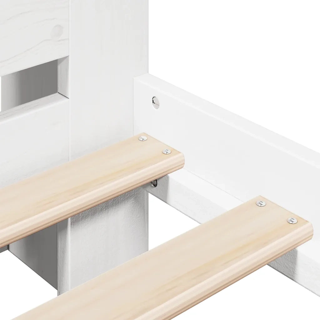 Letto matrimoniale | Letto per adulti | Letto Libreria senza Materasso Bianco 140x190 cm Legno di Pino