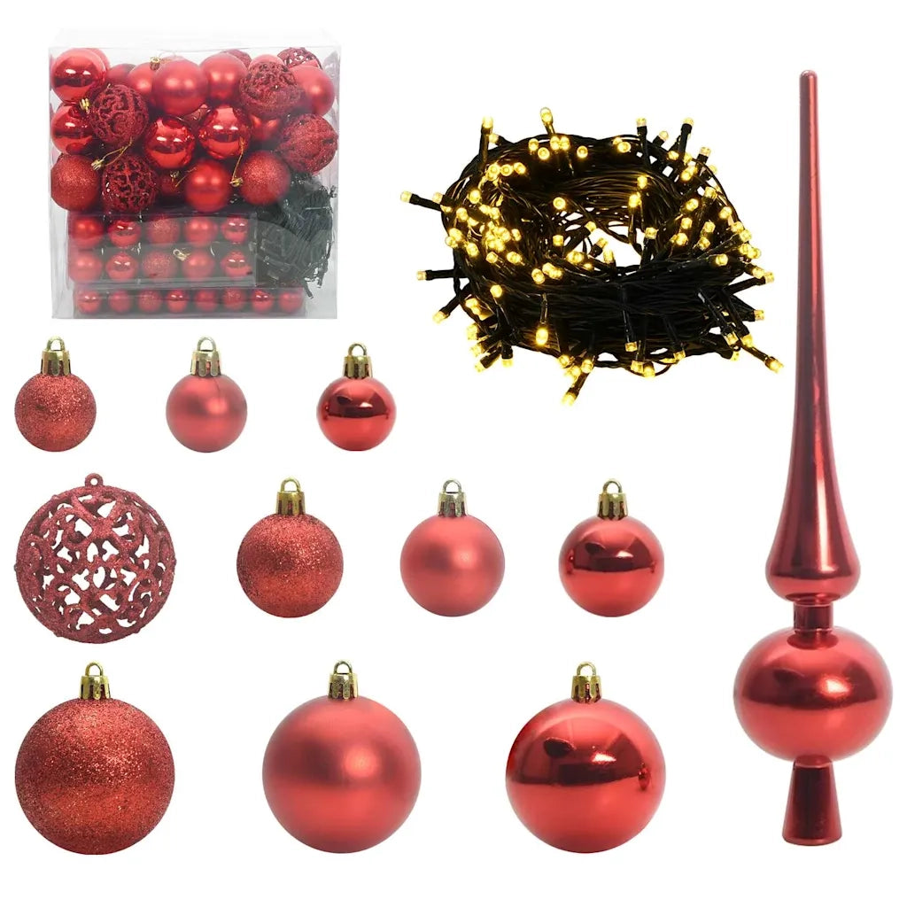 Albero di Natale Artificiale a Cerniera-Albero Natalizio con 300 LED 210 cm 265605