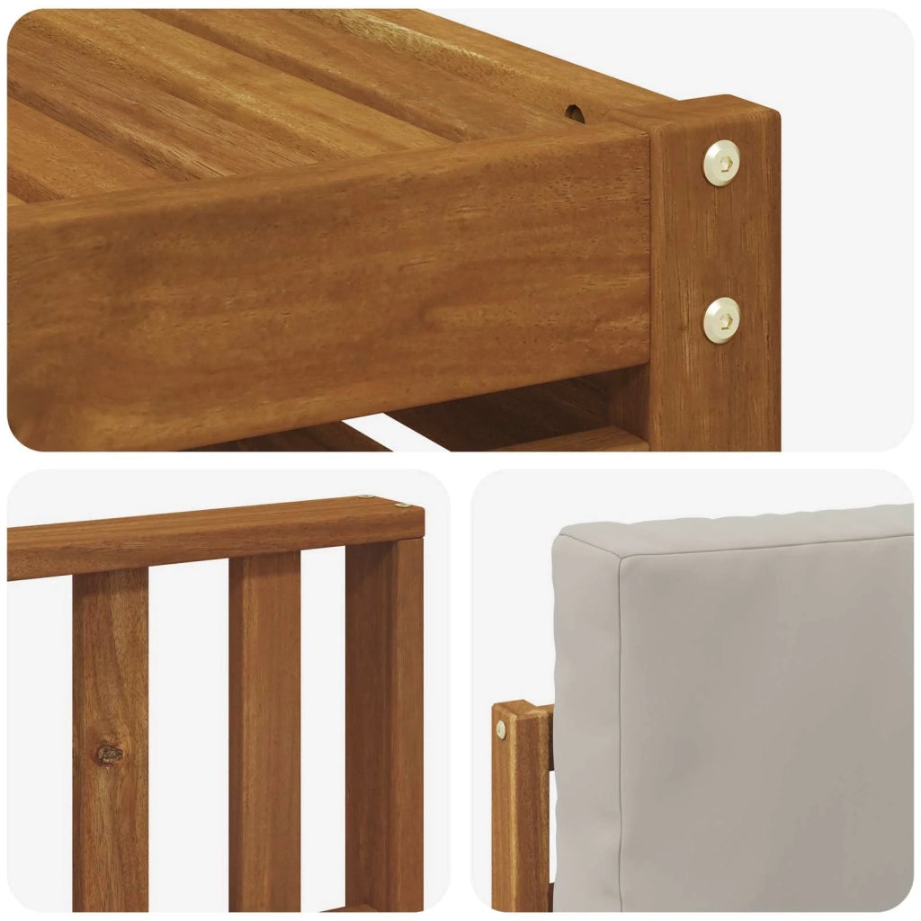 Set di divani da esterno 8 pcs Grigio Naturale e Chiaro