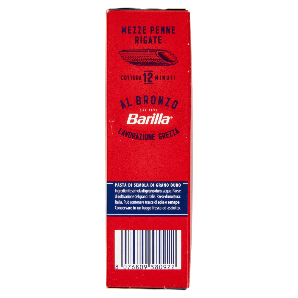 Barilla mezze penne rigate pasta trafilata al bronzo confezione da 400 grammi