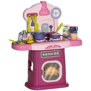 Cucina Giocattolo per Bambini con Accessori ¨C Zephmum ¨C Rosa 51x21x60 cm