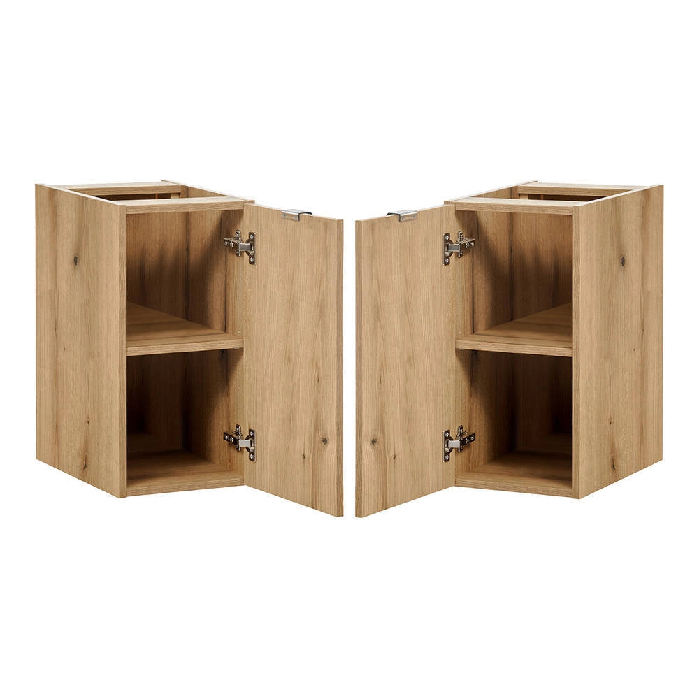 Mobile Pensile da Bagno NEWPORT con Anta e Ripiano 30 x 60 x 40 cm - Effetto Rovere [en.casa]