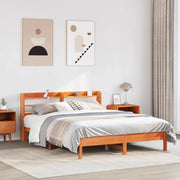 Letto senza Materasso-Struttura Letto Marrone Cera 135x190 cm in Legno di Pino 413625