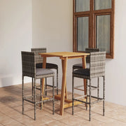 Set da Bar da Giardino 5pz con Cuscini Grigio cod mxl 37247