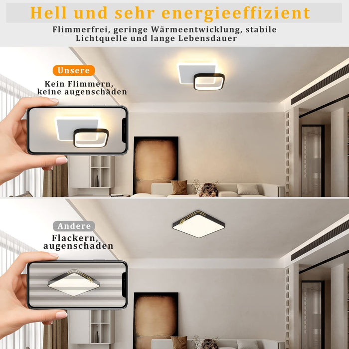 ZMH Lampada da soffitto LED design moderno bianco nero acrilico per soggiorno