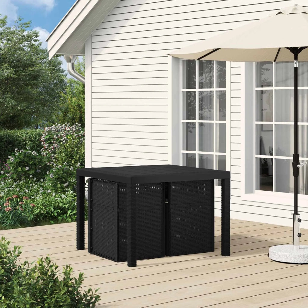 Sedie da pranzo da giardino 2 pcs Antracite e Crema PP