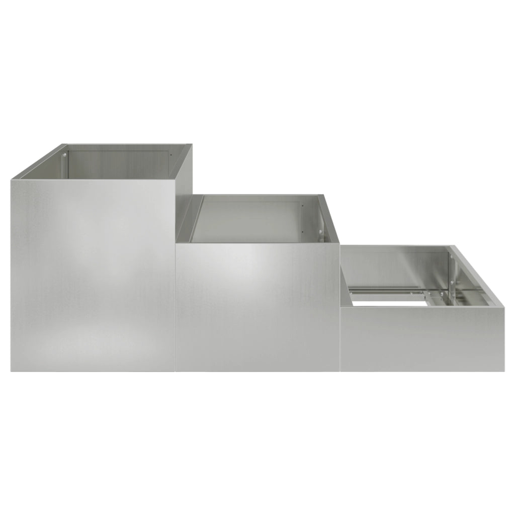Fioriera da Giardino a 3 Piani 90x90x35 cm in Acciaio Zincato