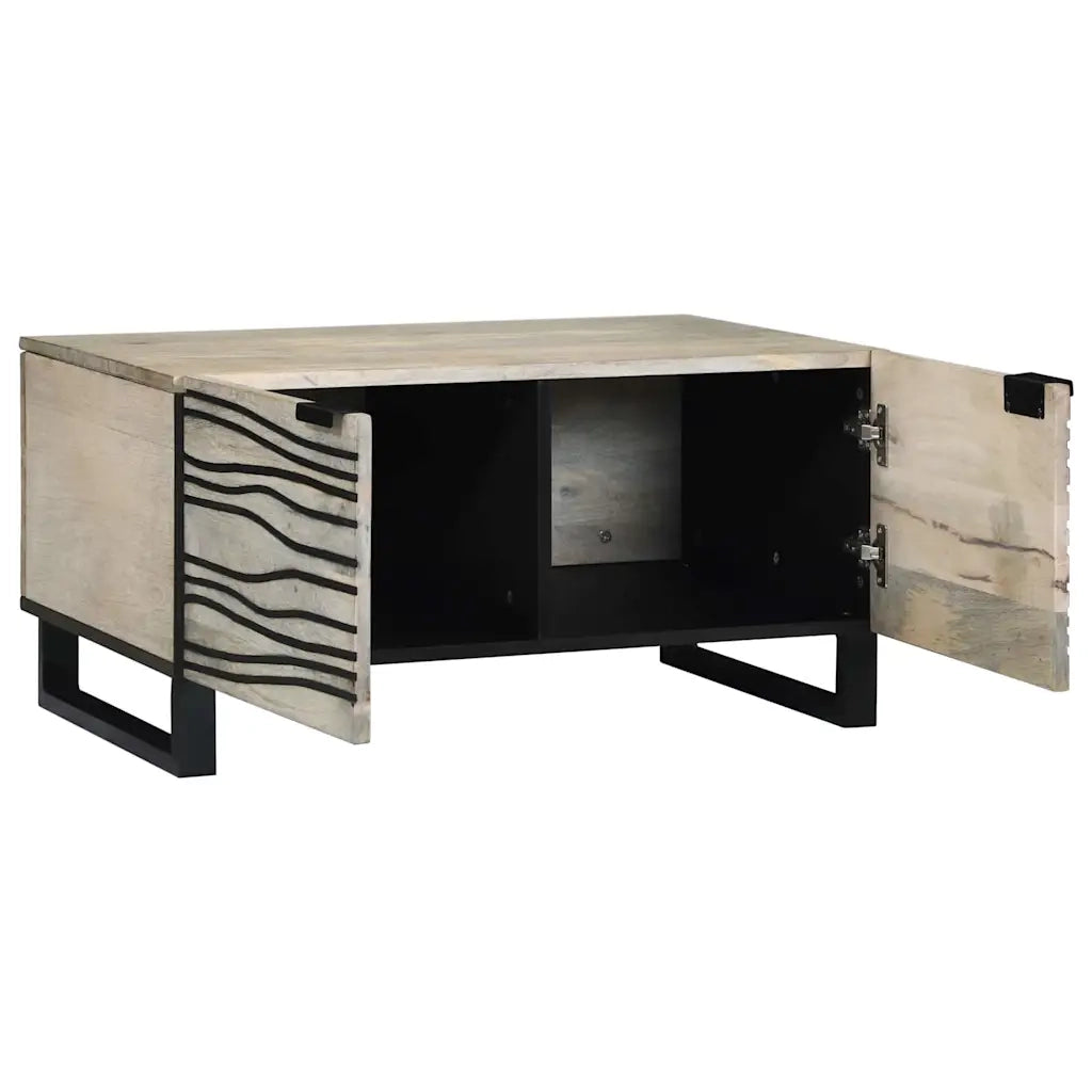 vidaXL Tavolino da salotto Beige e Nero 80 x 50 x 40 cm