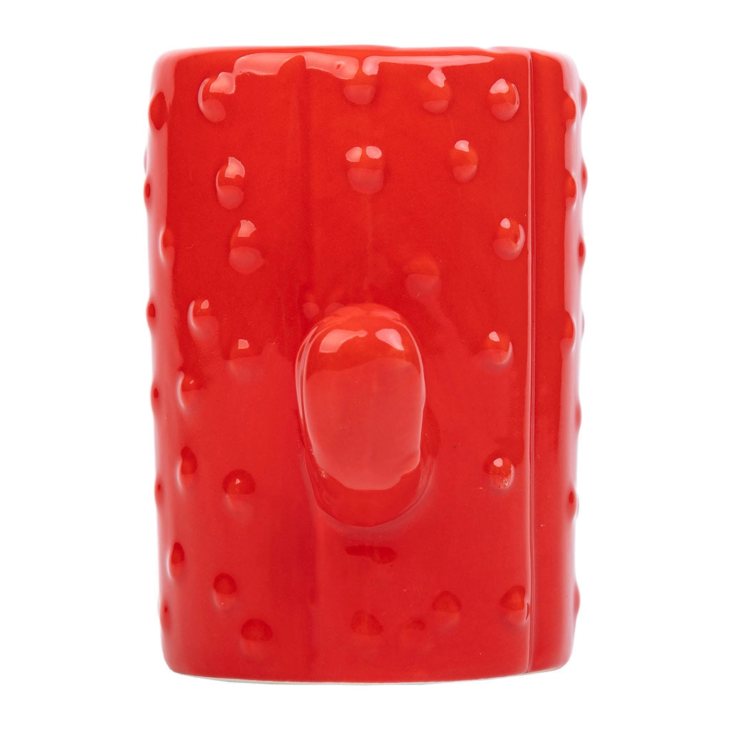 Portapenne cactus in ceramica rossa 13,5x7,8x11h