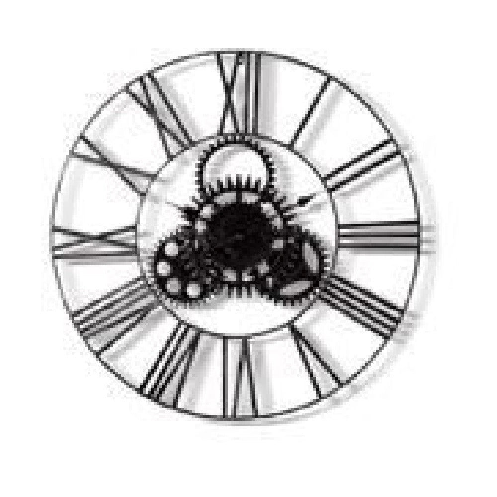 Trade Shop - Orologio Parete In Ferro 80 Cm Stile Vintage Industriale Ingranaggi Casa 545694 -
