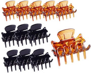 Set di spille per capelli in plastica, 12 pezzi, per donne, dimensioni medie, accessori per styling capelli, set di spille per capelli, spille per capelli mini, colore caffè scuro