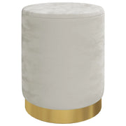 Sgabello Rotondo con Contenitore Grigio Chiaro in Velluto 31 x 37 cm CFW3347870