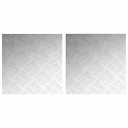 Gradini per Scale Quadrato 2 pz | Tappetini per scale autoadesivi Argento 50 x 50 cm Alluminio
