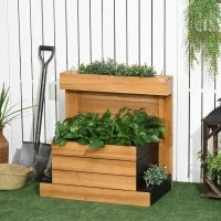 Letto per Piante con 4 Fioriere, Sistema di Autoirrigazione, Resistente alle Intemperie, 79.5 cm x 49.5 cm x 80 cm