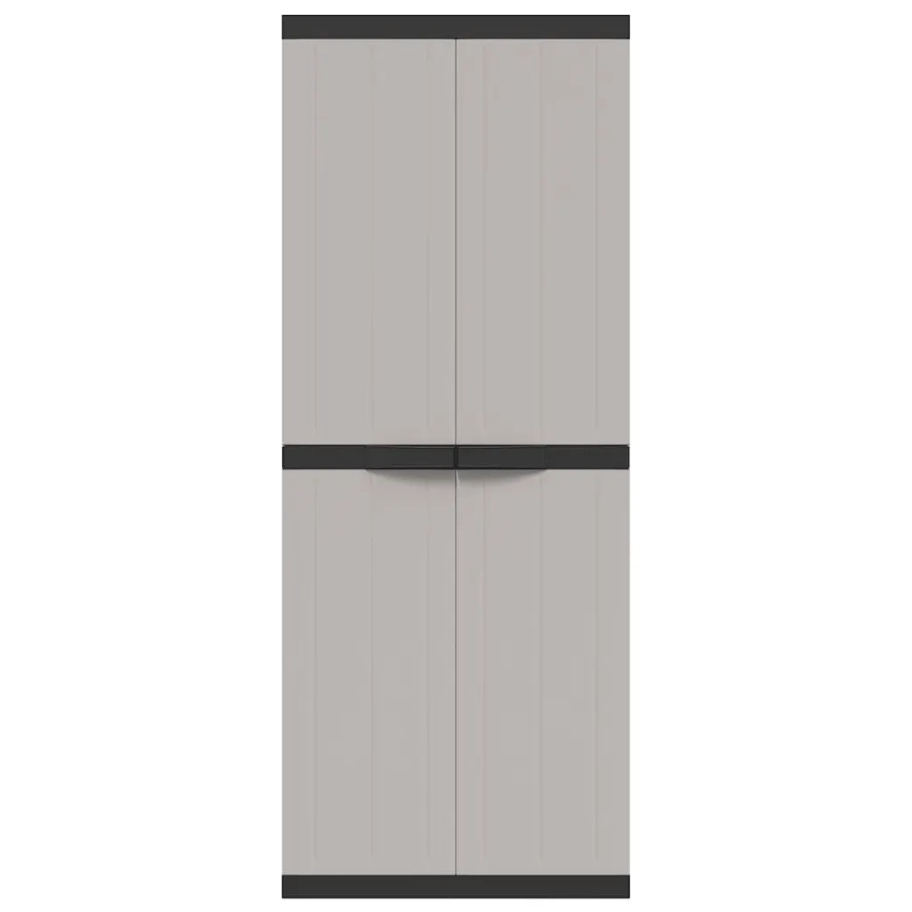 Armadio da Esterno Grigio e Nero 65x37x165 cm in PP