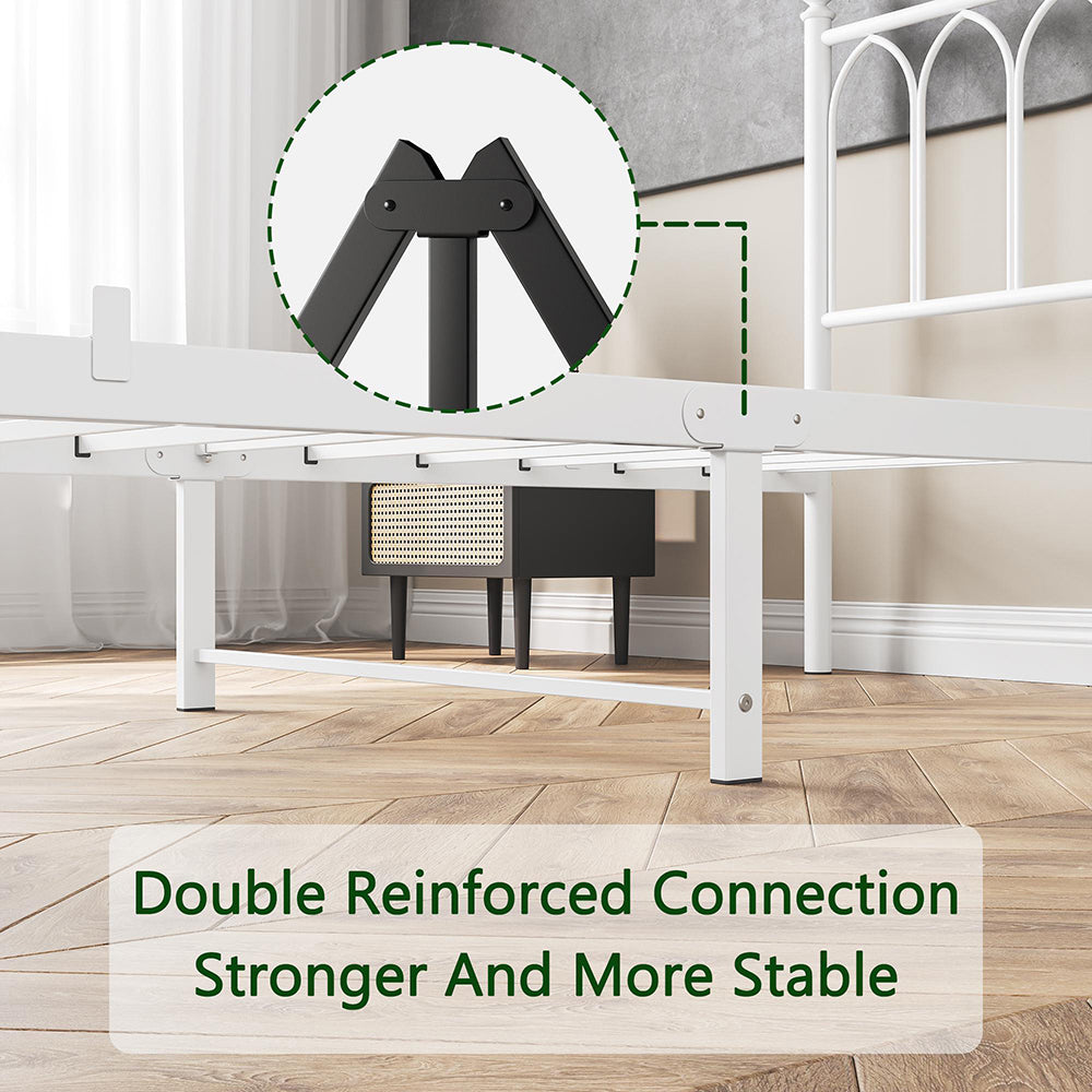 Letto vintage 90x200cm - Xylo - testiera metallo spazio ripiano