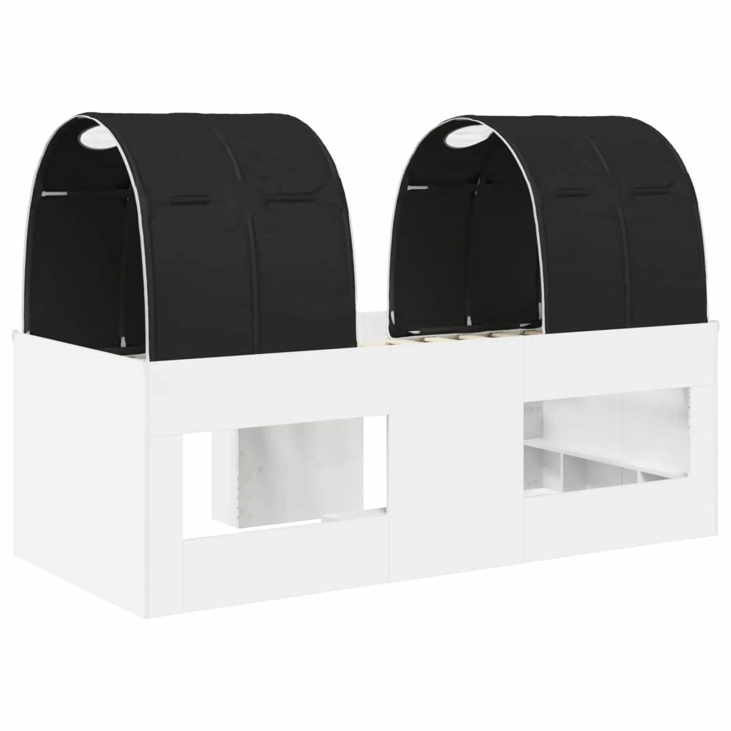 Letto con Tunnel 4 pcs Bianco e Nero Legno ingegnerizzato