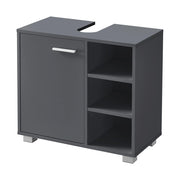 Mobiletto sottolavabo di design mobiletto portaoggetti per il bagno con 3 ripiani pannello di particelle rivestito in melaminico 56 x 60 x 31 cm grigio 03_0005858