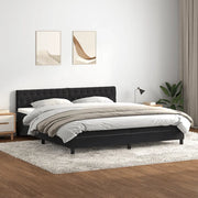 Giroletto a Molle con Materasso Nero 200x220 cm in Velluto 3316565