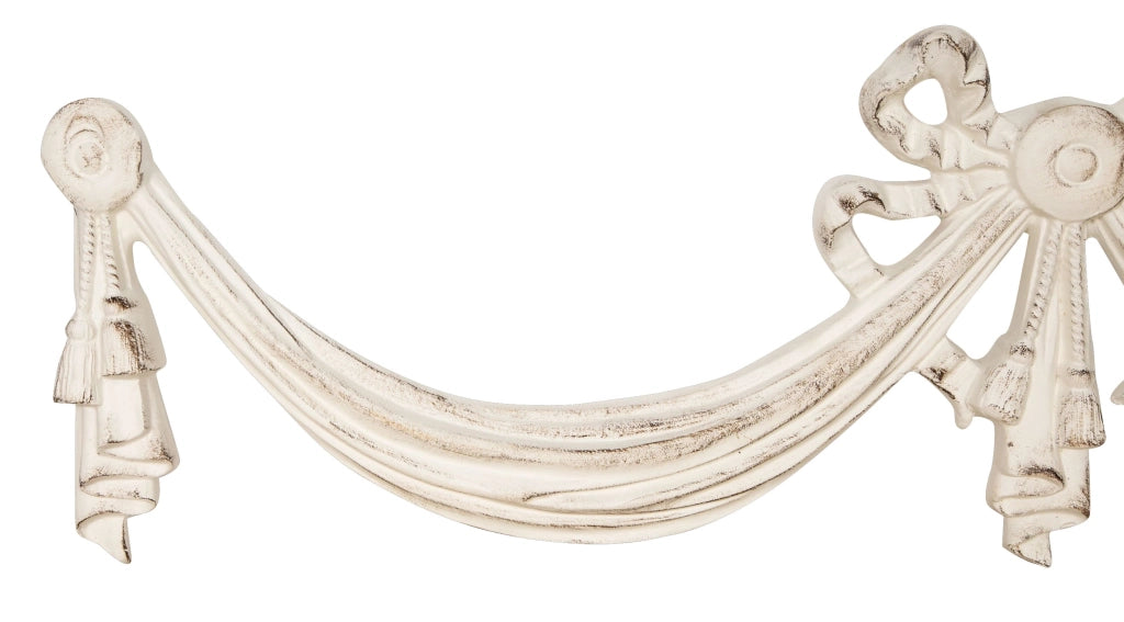 Biscottini SOPRAPORTA IN LEGNO FINITURA BIANCO ANTICATO L136XPR6XH37 cm Made in Italy