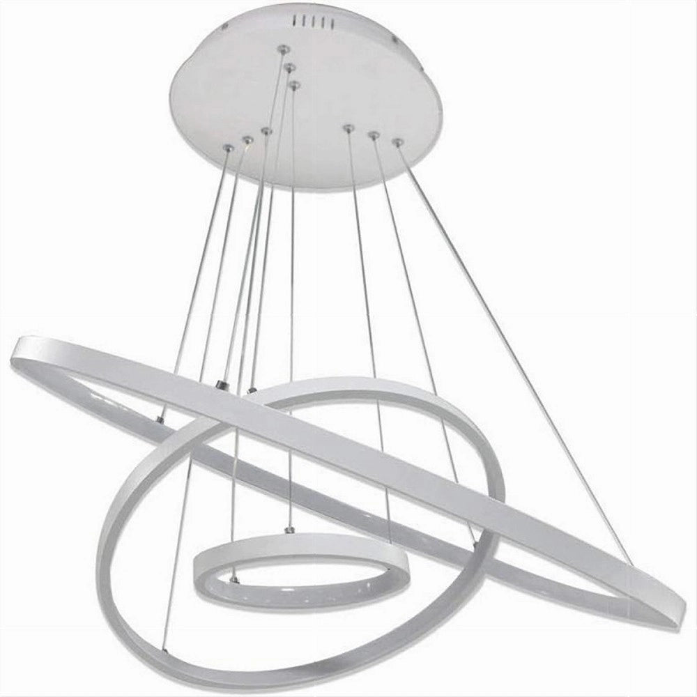 Trade Shop - Lampadario A Sospensione 51 W Led Forma Pianeta Bianco 3 Colorazione Luce A64-3c -