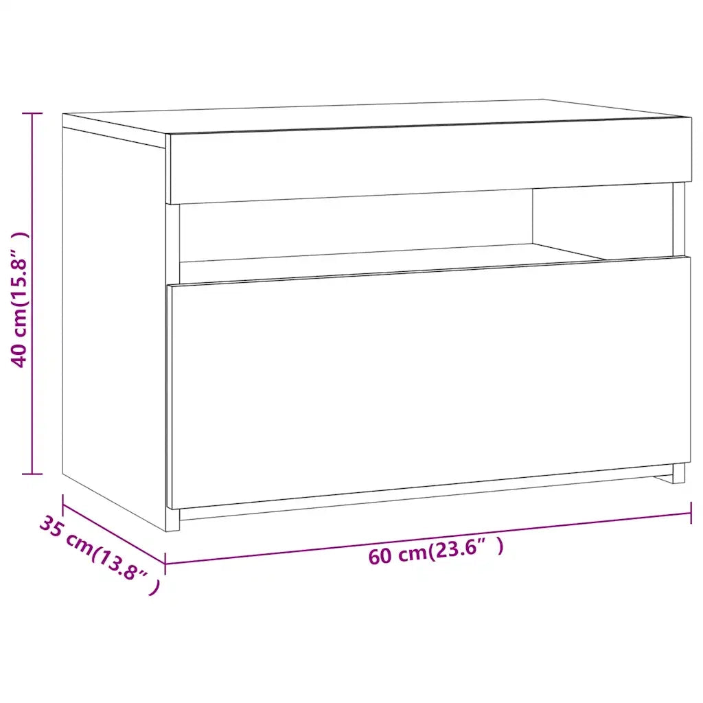 Mobile Porta TV con Luci LED Grigio Sonoma 60x35x40 cm 815680