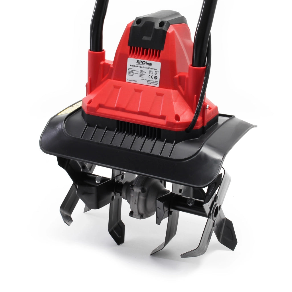 Motozappa elettrica 1050W 380 giri/min, 4 lame, profondità 220mm, Zappatrice elettrica