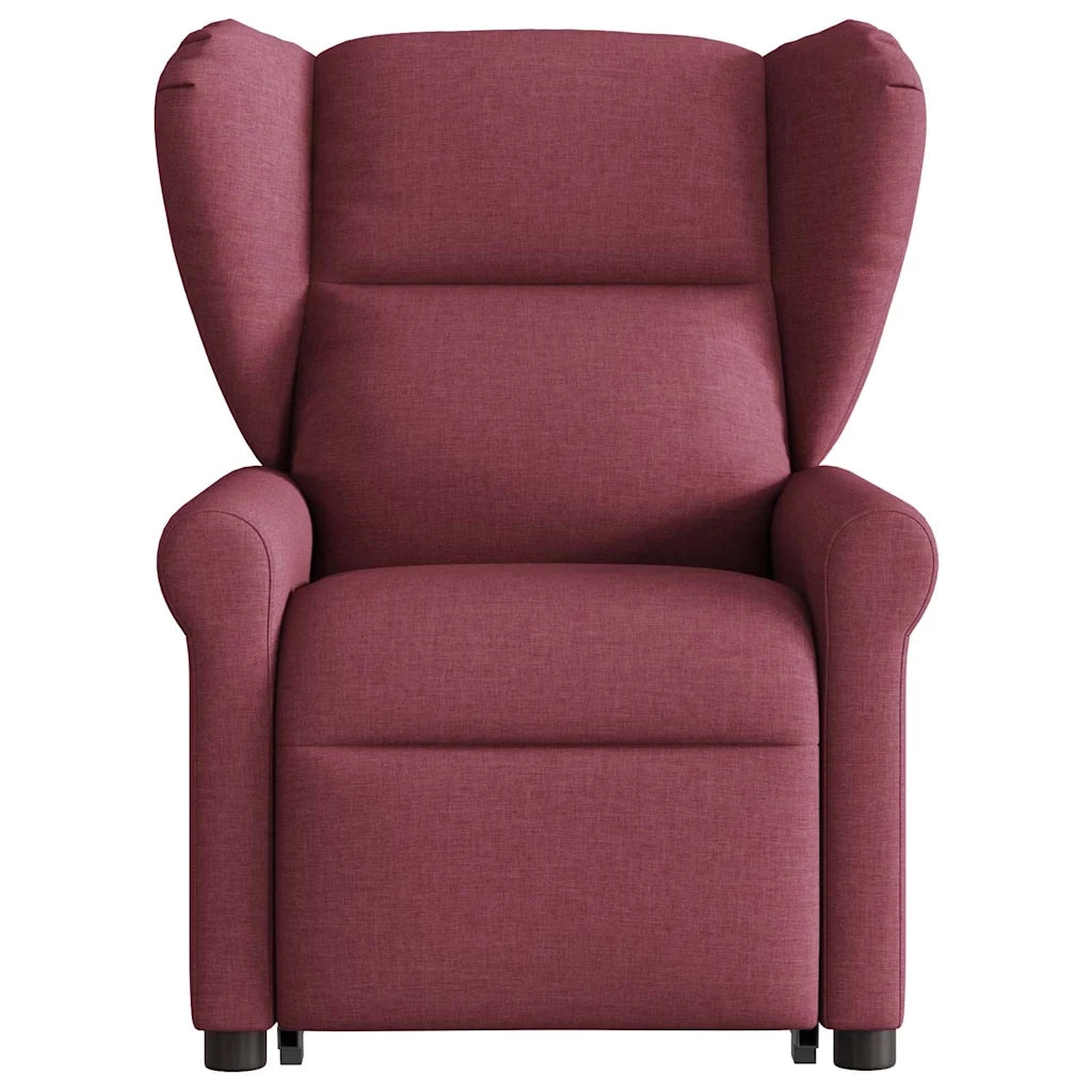 Poltrona Alzapersona Massaggio Reclinabile Rosso Vino Tessuto 3303387