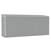 Capanno Giardino a Parete-Casetta da Giardino Grigio 118x382x178 cm Acciaio Zincato