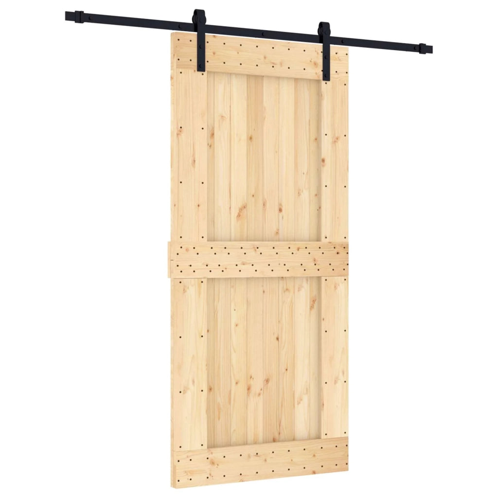 Porta scorrevole Naturale e Nero 95 x 210 cm 3444921