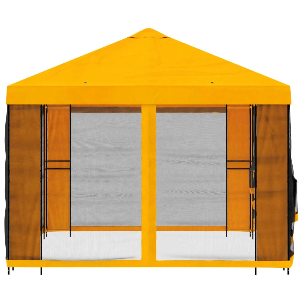 Gazebo | Pergolato da giardino con pareti laterali 4 ¡Á 3 m Giallo