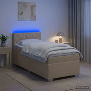 Letto con Box Spring, Materasso e LED Crema 100 x 200 cm 3451887