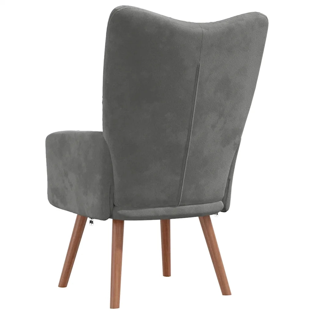 Sedia Relax Grigio Scuro in Velluto 328052