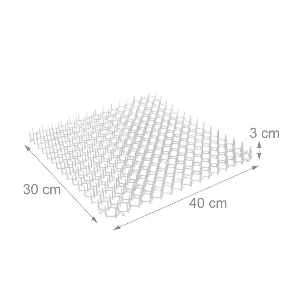 Set di 10 griglie con punte anti-gatto 3 x 30 x 40 cm protezione per spazi esterni in plastica bianca 13_0017729