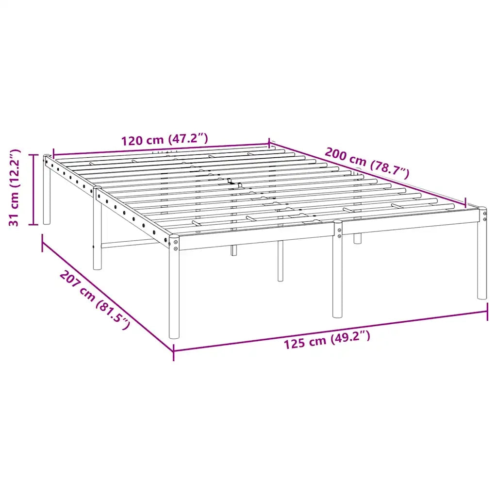 Giroletto-Struttura Letto in Metallo Bianco 120x200 cm 128514