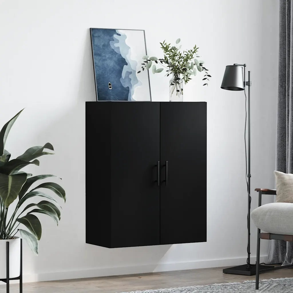 Armadietto a Muro | Mobile a Parete Nero 69,5x34x90 cm