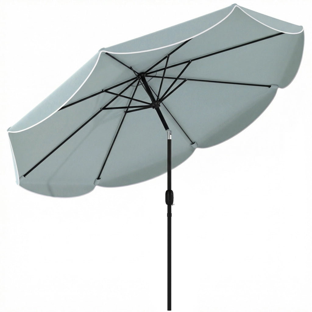 Ombrellone da Giardino Rotondo Inclinabile ¨C zephmum ¨C ¦µ265x235 cm, Blu