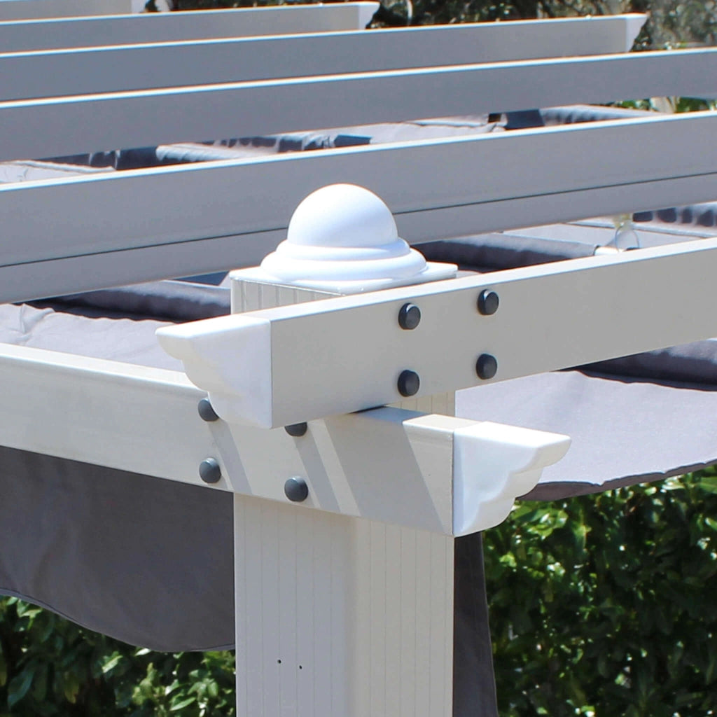 Pergola da Giardino 3x3m  in Alluminio Tortora Telo Grigio