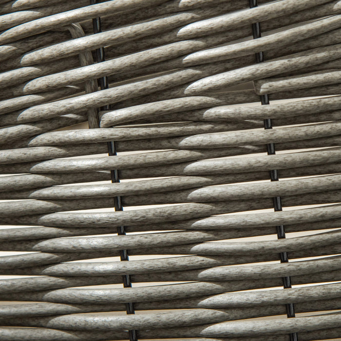 Cuccia per Cani e Gatti Rialzata Ø60x32 cm in Rattan Grigio Scuro