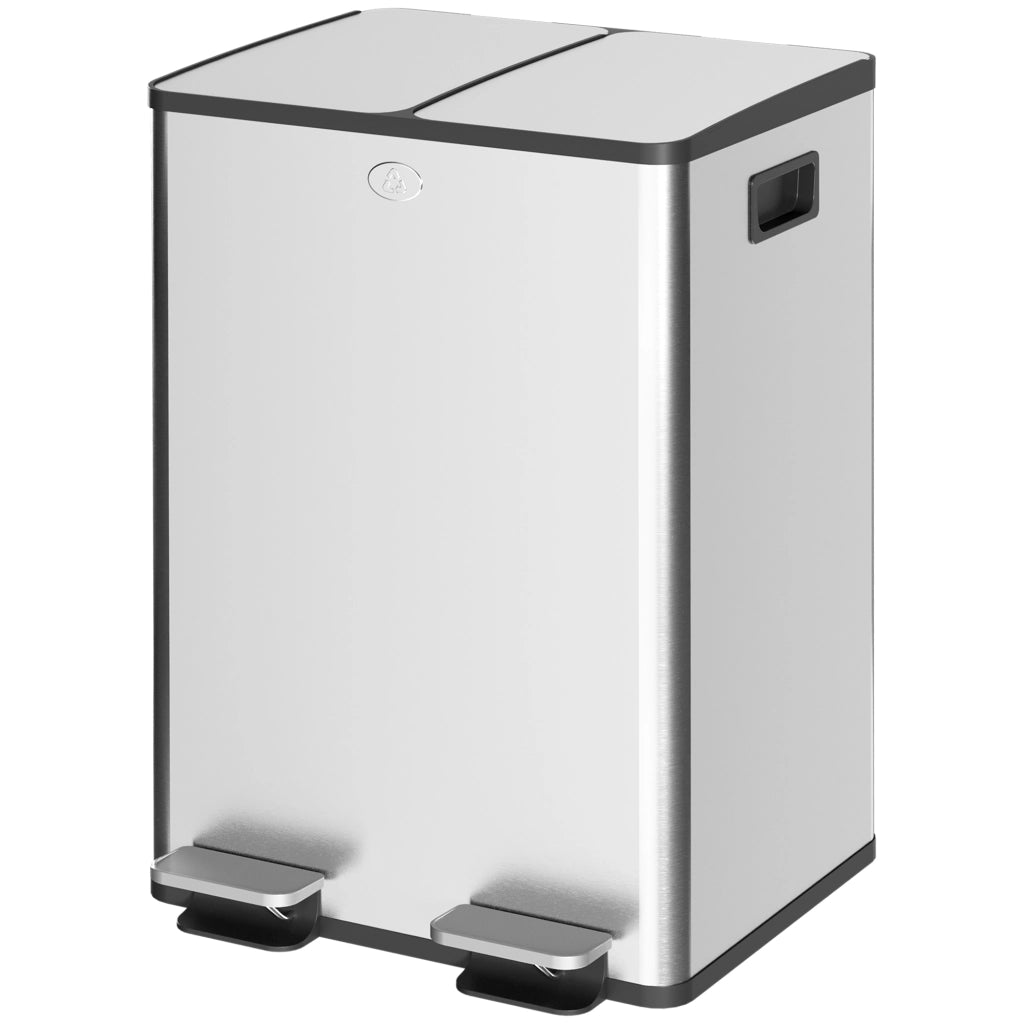 Cestino doppio per cucina ¨C zephmum ¨C 2x28L, grigio, plastica