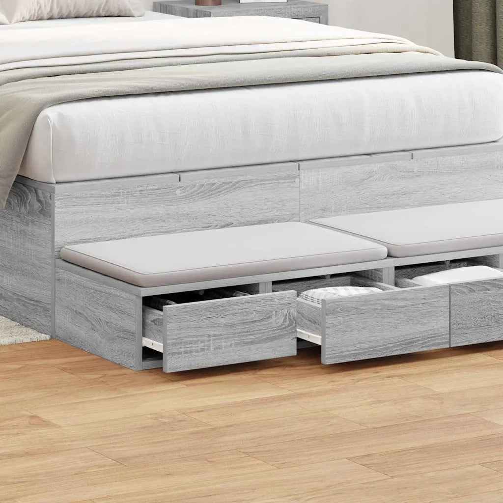 Cassetti per letto | Comodino | Armadio da Notte | Mobiletto da notte Grigio Sonoma 120 x 36,5 x 16,5 cm