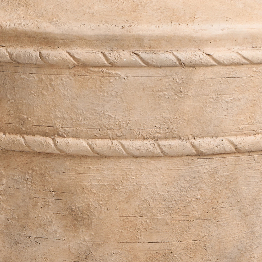 Vaso Piante Beige Pietra Fibra d'Argilla Poliresina 56 x 56 x 47 cm Interno Esterno