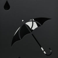 Portaombrelli con 4 Ganci e Vaschetta Raccogligocce 15,5x15,5x41 cm in Metallo Nero