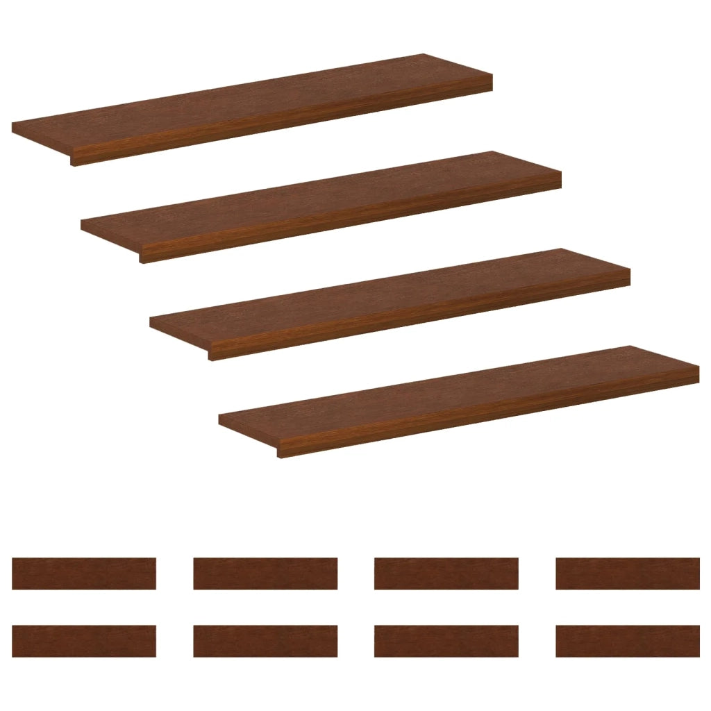 Gradini per Scale 12 pz 120 x 25 x 2 cm Marrone Scuro 3449434