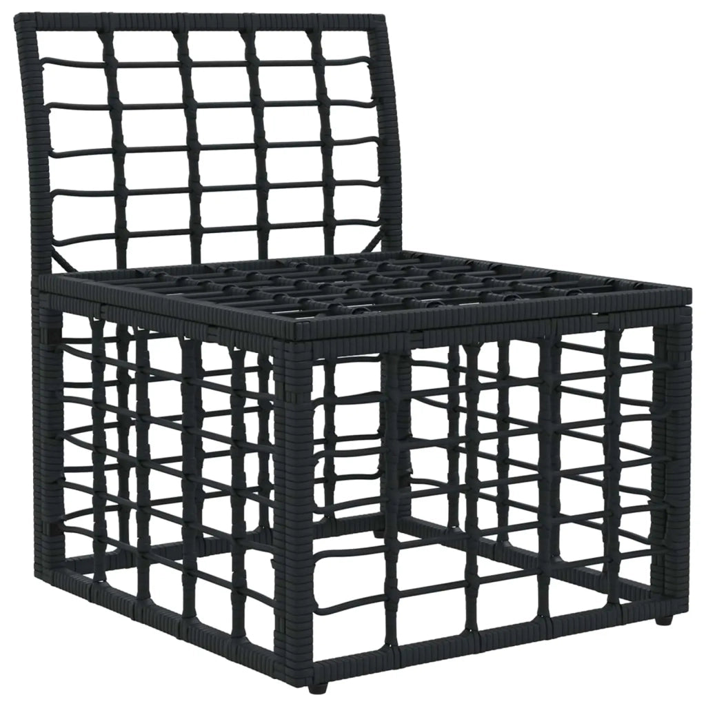 Modulo Divano da Esterno Senza Braccioli Nero polyrattan