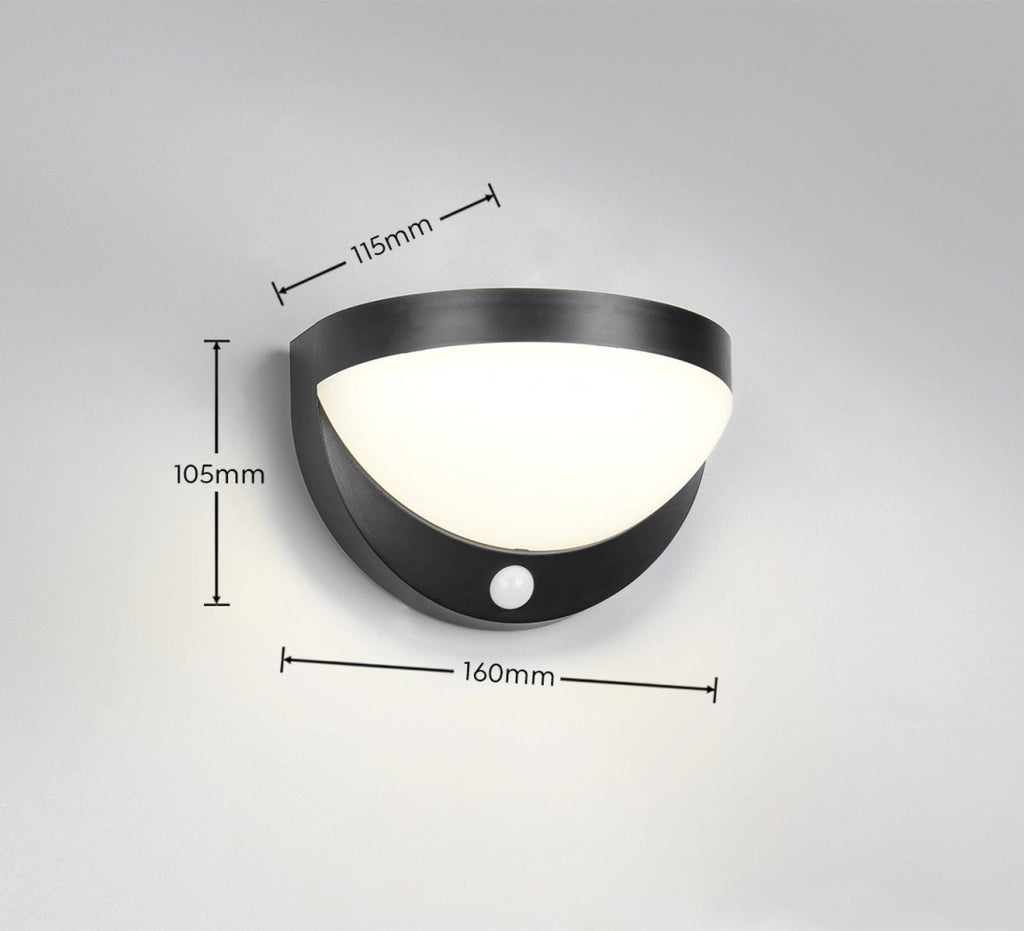 Applique esterna semirotonda nera COBRE LED 8W IP44 RL