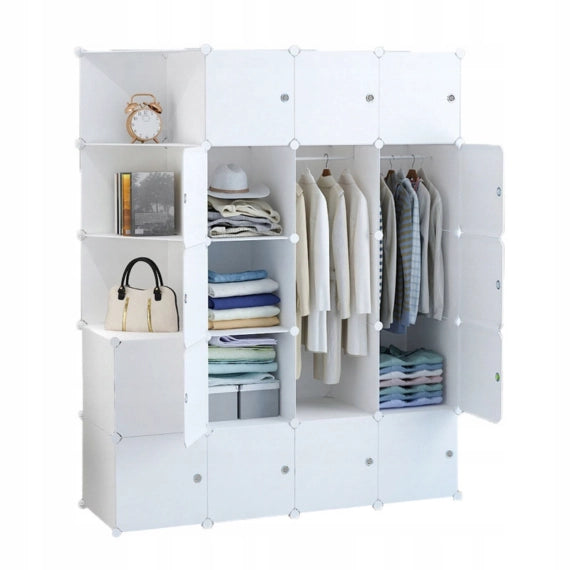 Armadio modulare bianco spaziosa 183x147x47 cm